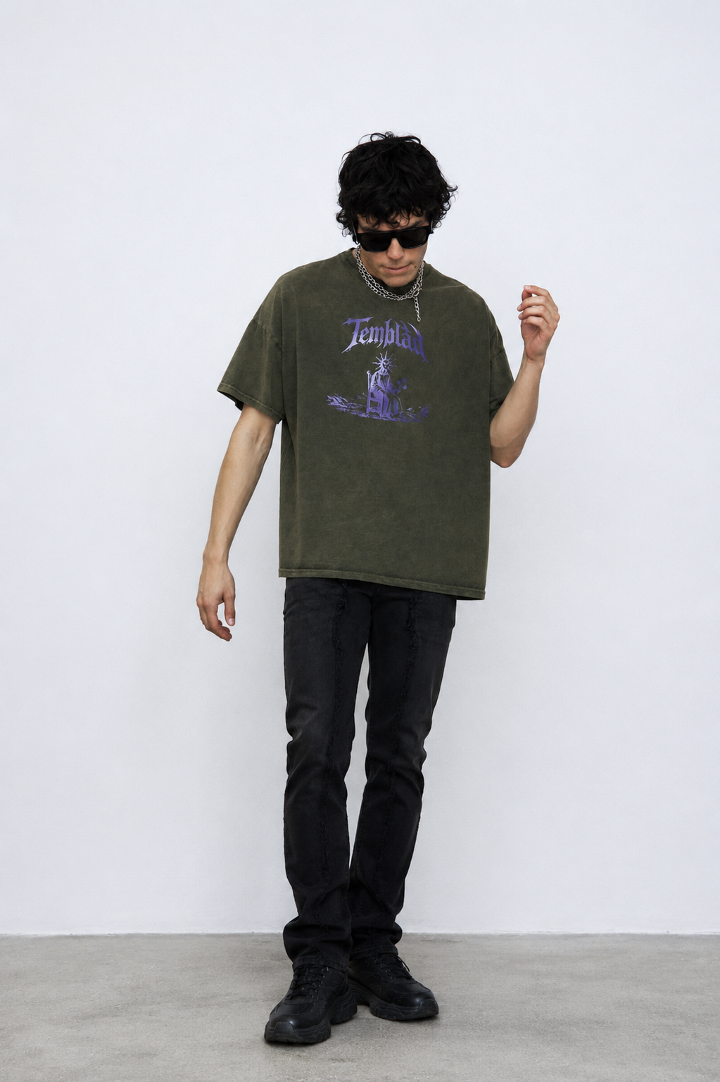 Remera - SOL INVICTUS STONE WASH VERDE