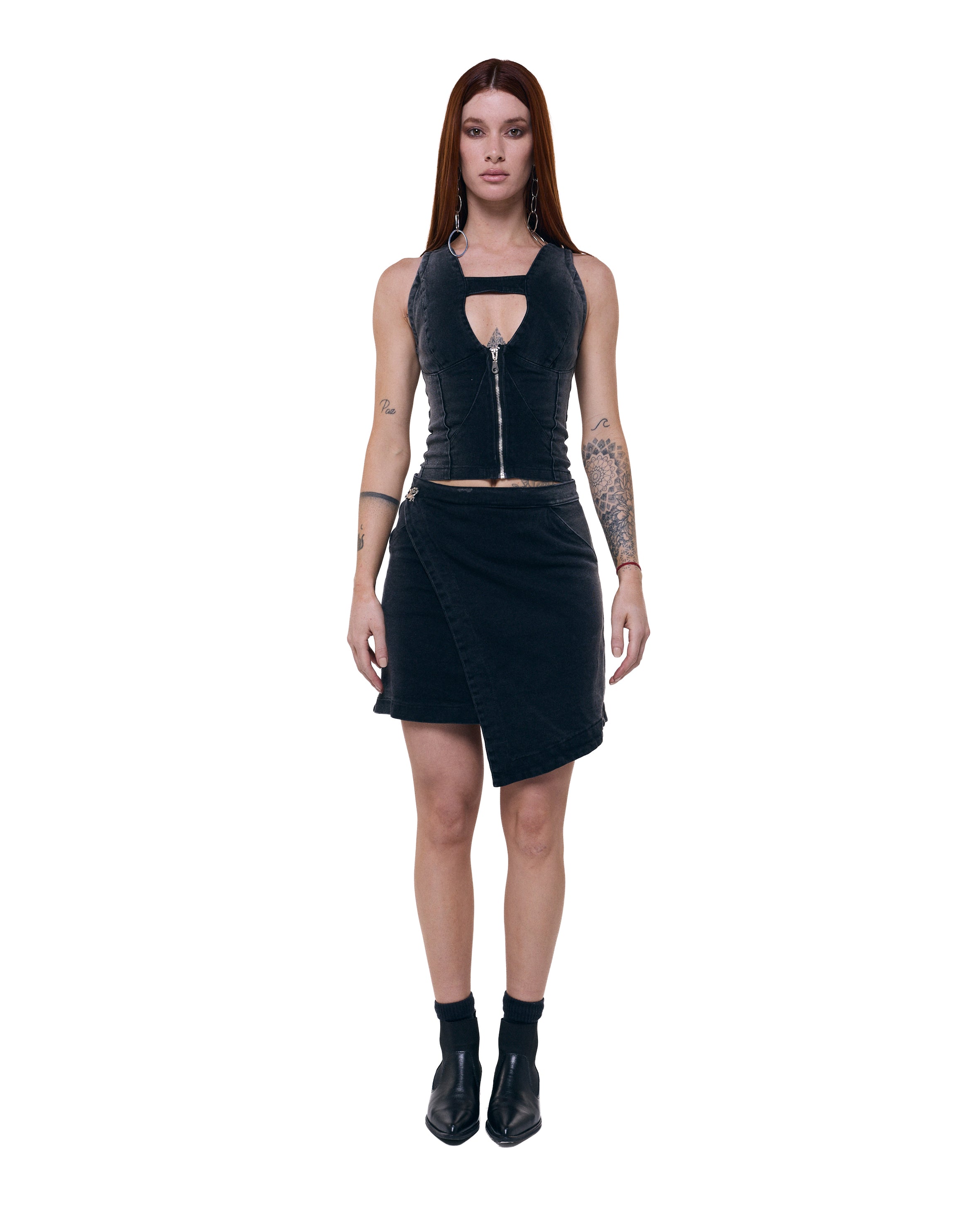 Falda Zorzal - Gradient Black Wash