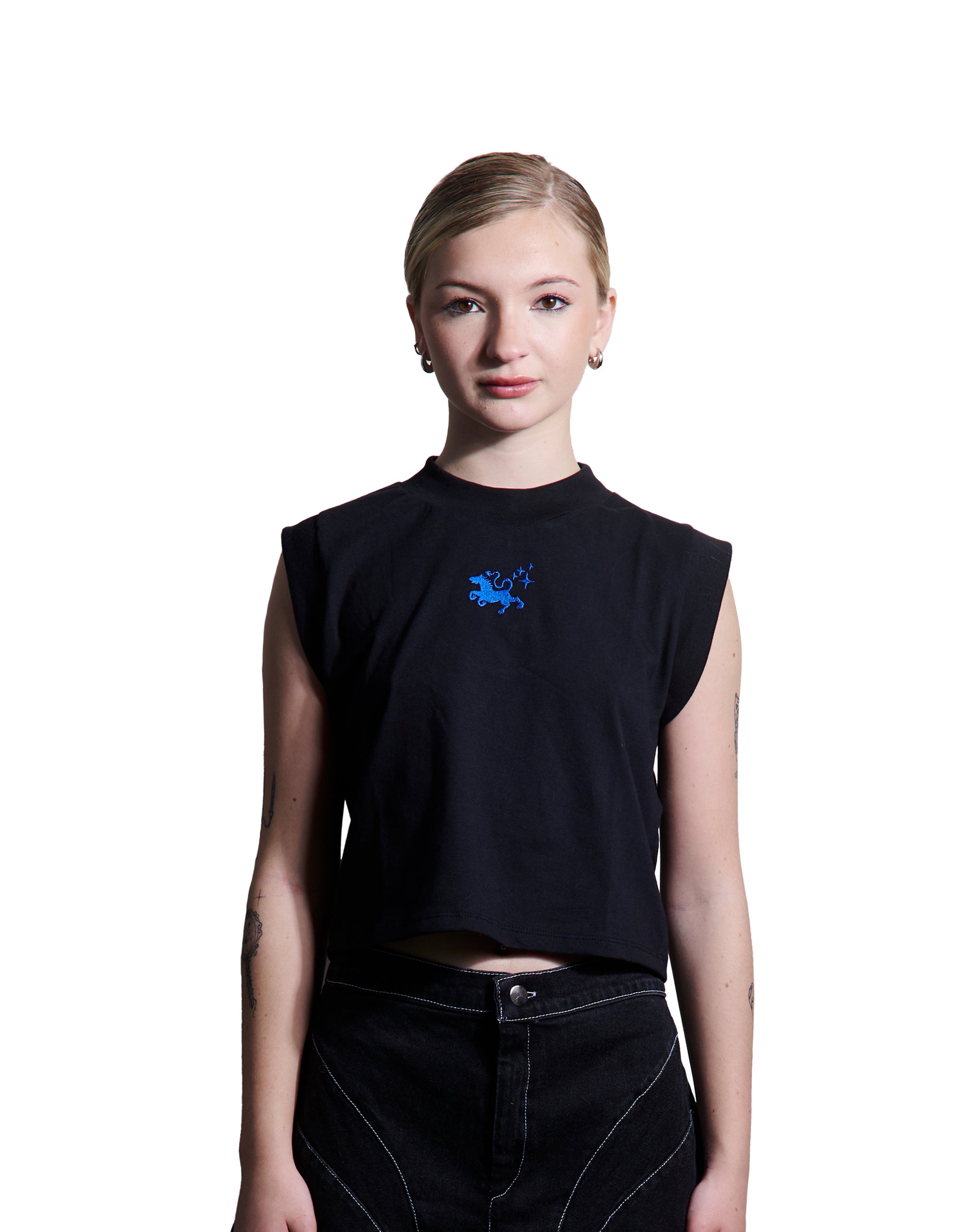 Musculosa Bordada Temblad Black