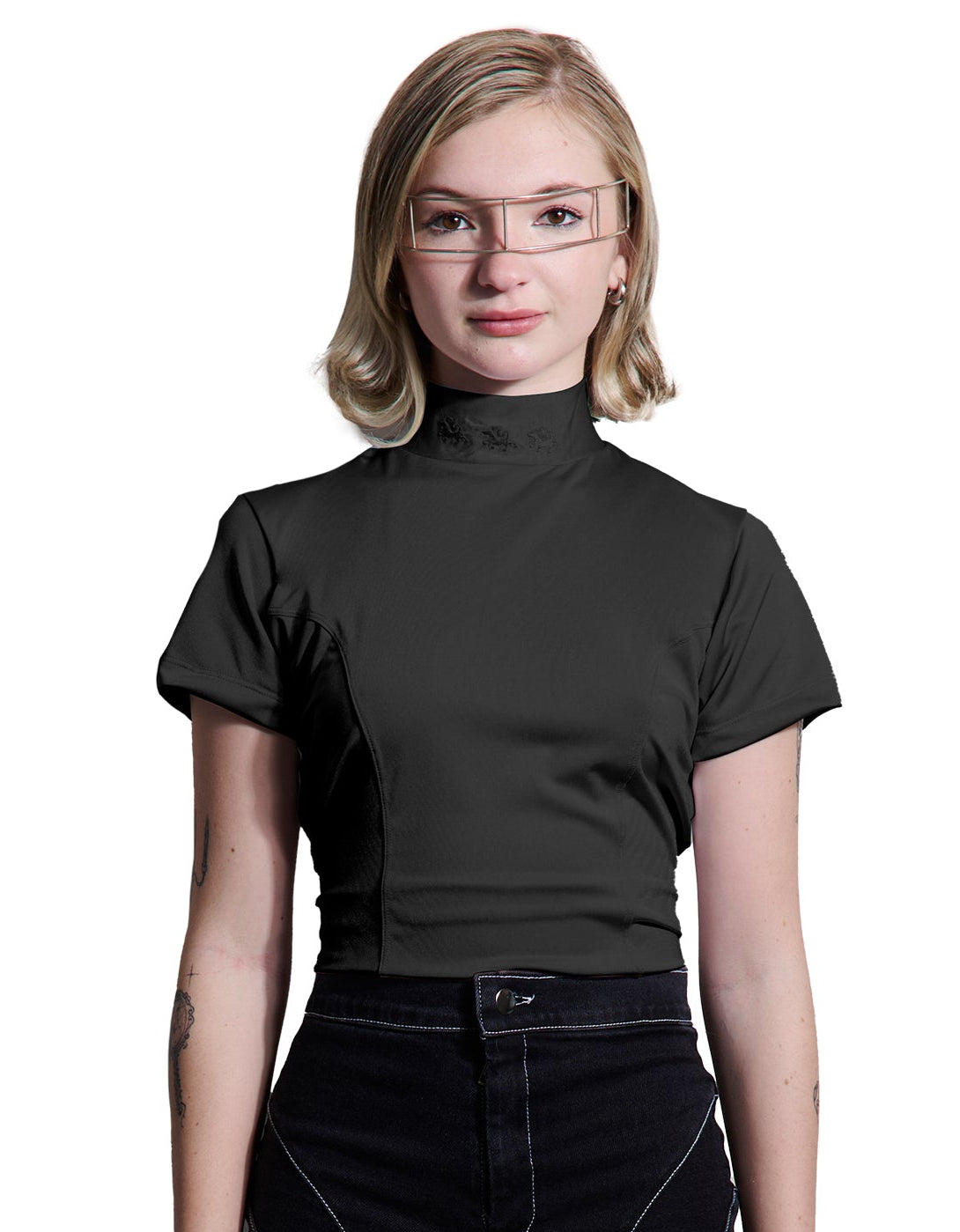 Polera bordada Lycra BLACK