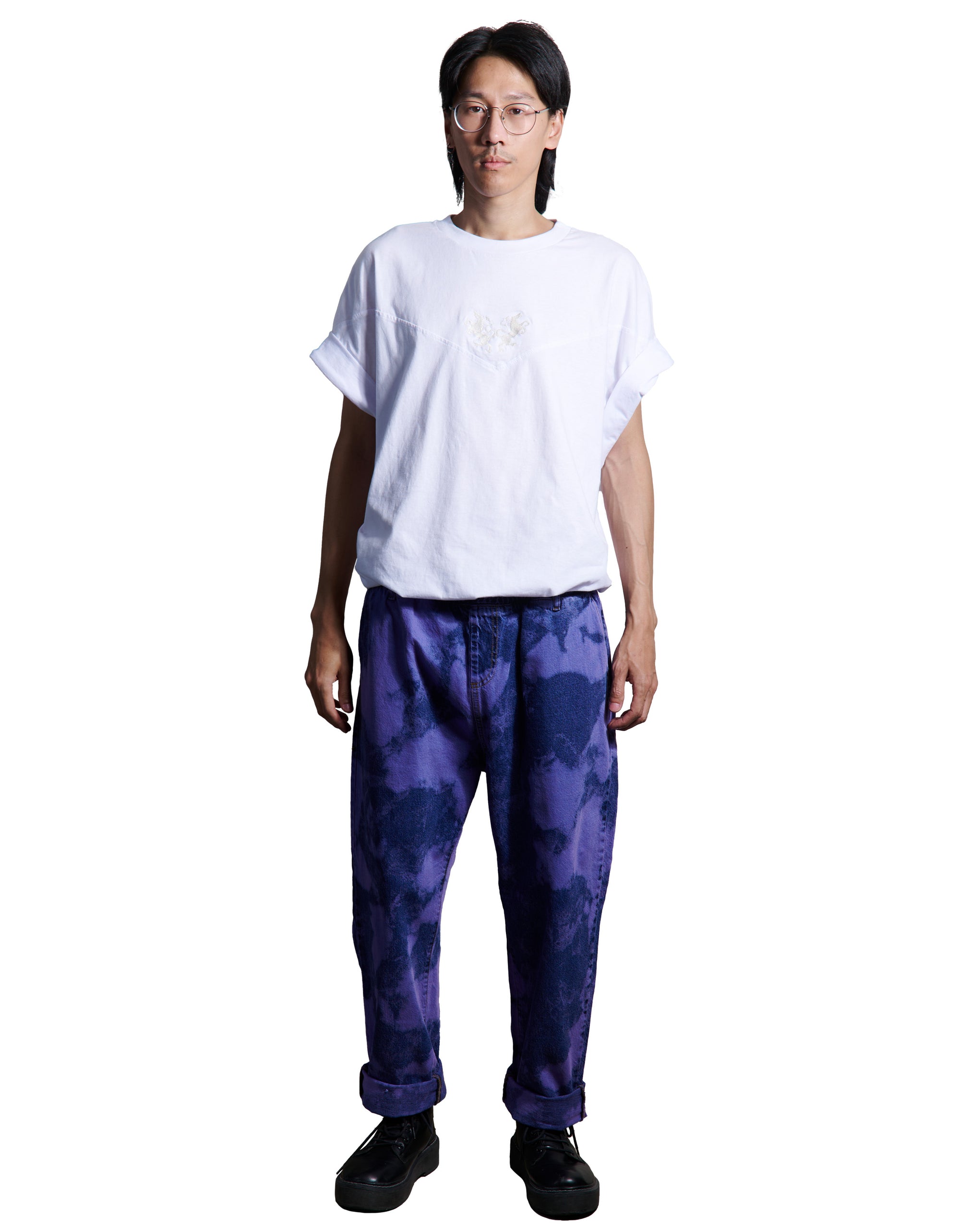 T-Shirt Temblad Oversize Unisex Blanca Bordada